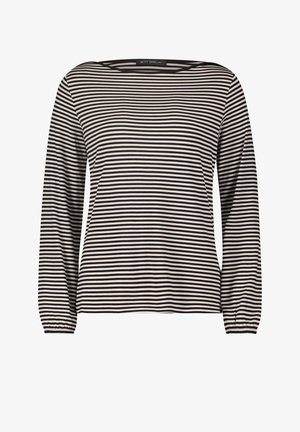 Long-sleeve crew neck shirt with black and beige horizontal stripes and elastic cuffs, labeled Betty Barclay.