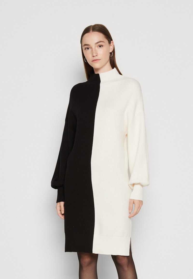 YAS YASMAYA MIDI DRESS Jumper dress black/white combo/black