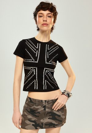 House, T-SHIRT MIT APPLIKATION - Print T-shirt - black