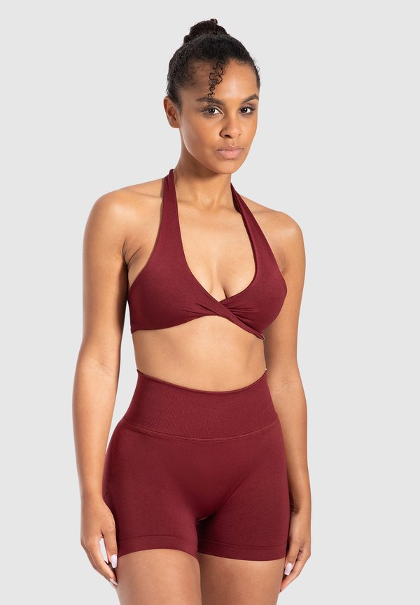 MYRAH TWISTED V-NECK - Sport-BH mit leichter Stützkraft - bordeaux