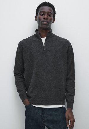 Massimo Dutti MOCK NECK WITH ZIP - Trui - dark grey