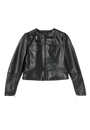 REGULAR FIT  - Lederjacke - black