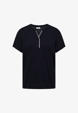 Cecil, T-SHIRT MIT SPLIT NECK IN UNIFARBE - T-shirt basique - urban dark blue