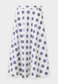 BIRO POLKA DOTS - Jupe trapèze - white/blue