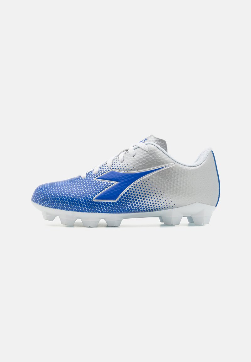 Diadora CATTURA II JR UNISEX - Nogometne kopačke za čvrstu podlogu - silver/blue/white