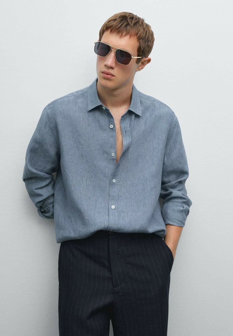 Massimo Dutti - FADED - Shirt - mottled light blue, Enlarge