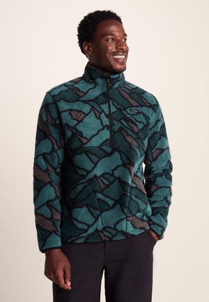 Fleece jumper - abstract mountain print