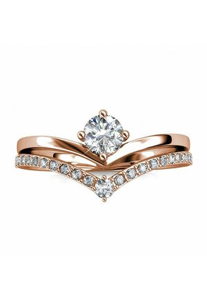 ZINNIA - Ring - couleur or rose / cristal