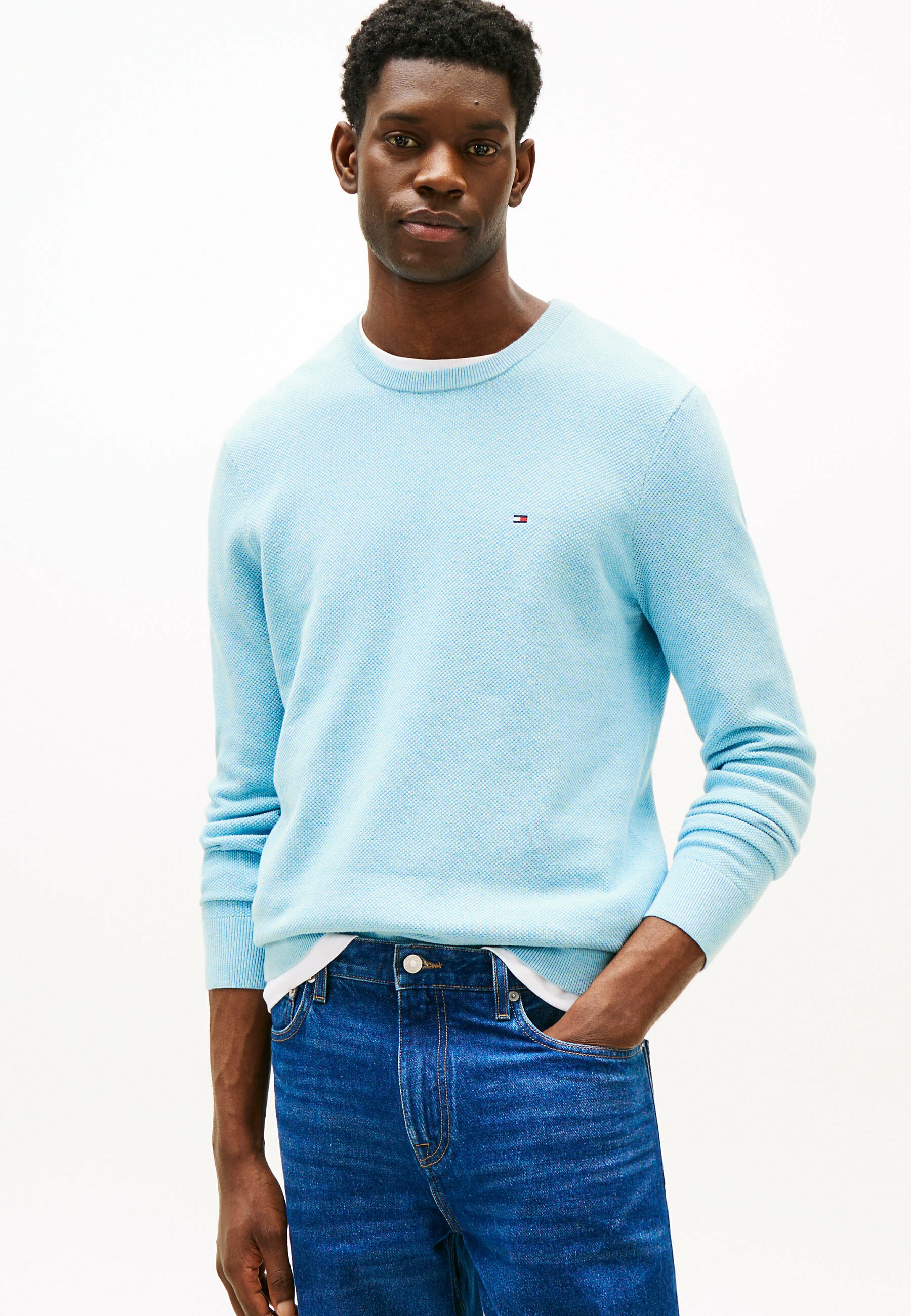 Tommy Hilfiger ESSENTIAL STRUCTURE CREW NECK Pullover blue