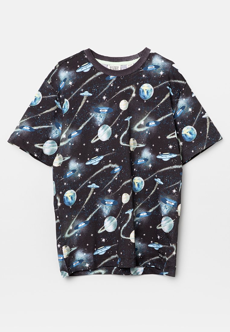 Scotch & Soda T-shirt print zwart