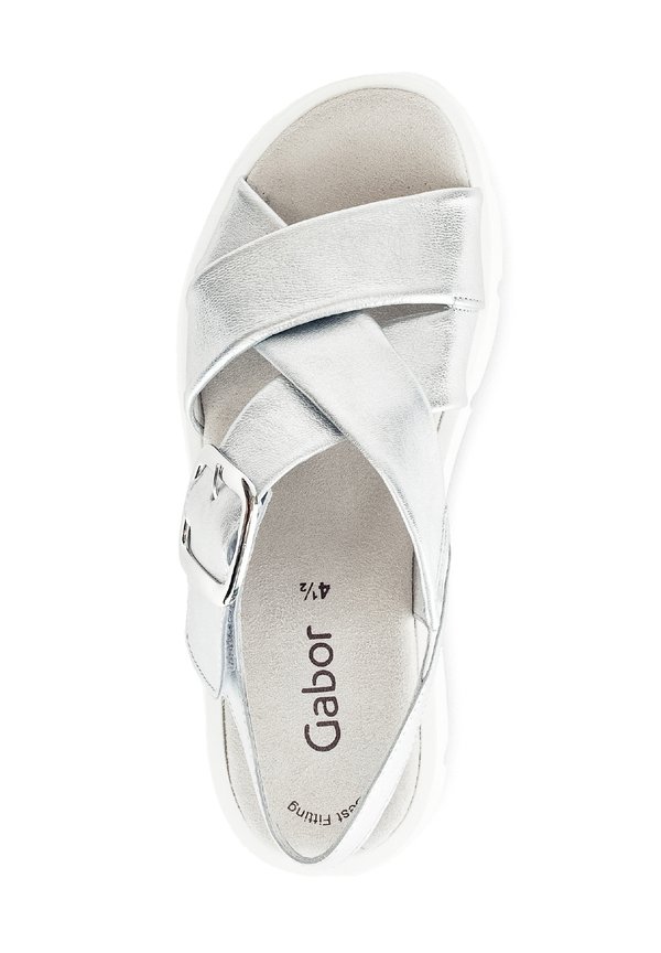 Platform sandals - silber weiss3