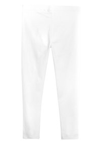 Leggings bianchi realizzati in un morbido e elasticizzato misto cotone. Presentano un design aderente con una cintura elastica e senza cuciture visibili.
