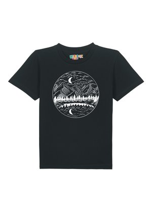 MOUNTAINS BY NIGHT - T-Shirt print - black