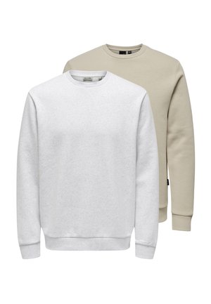 2ER PACK  - Sweatshirt - weiß   beige