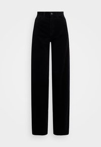 COTTON CORDUROY WIDE-LEG PANT - Pantaloni - black