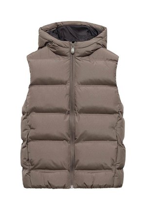 KID TEEN QUILTED WITH HOOD - Vesta - brown