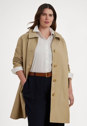HOODED COTTON BLEND BALMACAAN COAT - Klassikaline mantel - birch tan