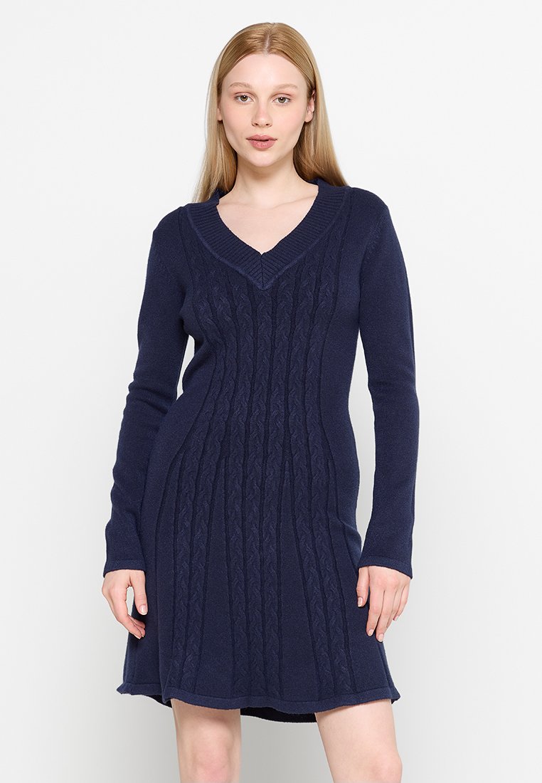 Apart Gebreide jurk donkerblauw