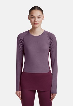icebreaker, W MER 200 ZONEKNIT LS CREWE. - Long sleeved top - dk berry grey plum cb