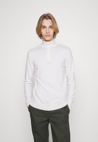 Selected Homme SLHBERG HALF ZIP  - Camisola - egret/melange