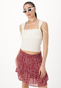 JDY JDYSIBEL SKIRT - A-vonalú szoknya - earth red