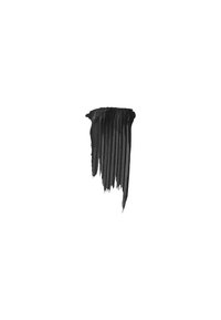 Trait noir avec une apparence texturée et rigide, présentant des lignes verticales et un bord supérieur lisse sur fond blanc.