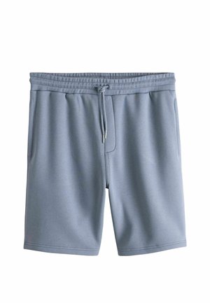 Lyseblå casual shorts med elastik i taljen og snøre, med sidelommer og en glat, blød stoftekstur.