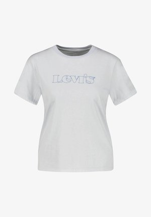 Valkoinen puuvillainen t-paita lyhyillä hihoilla, pyöreällä pääntiellä ja sinisellä brodeeratulla "Levi's"-logolla etuosassa. Pehmeä rakenne, rento istuvuus.