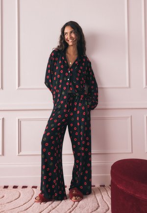 Rockett St George, SET REGULAR FIT - BUTTON THROUGH - Nachtwäsche Set - black red lips