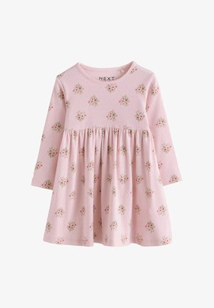 Next, REGULAR FIT - LONG SLEEVE EMBROIDERED RIBBED DRESS - Vestido ligero - pink floral