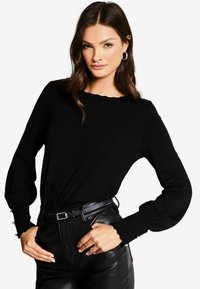 Lipsy SCALLOP DETAIL LONG SLEEVE - Svetr - black