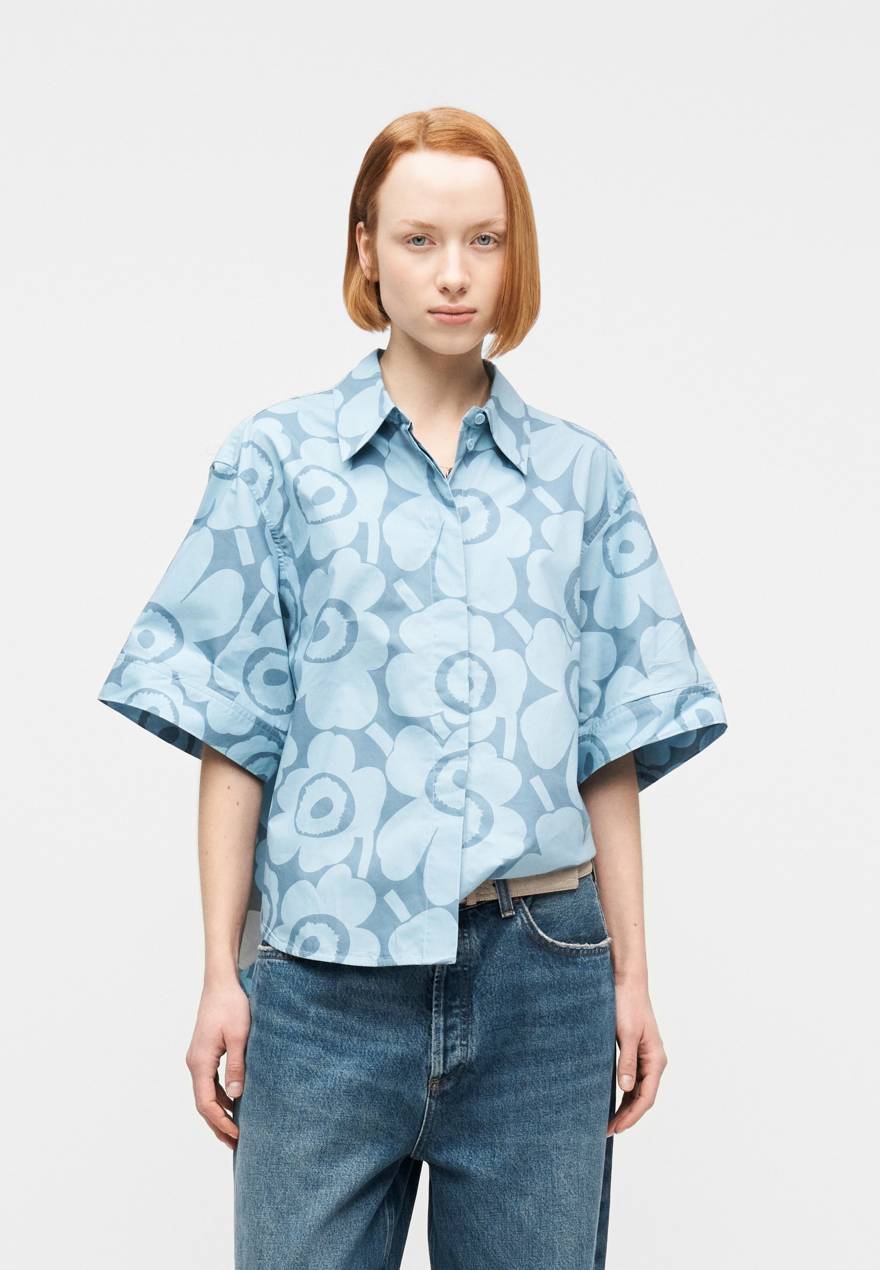 Marimekko STANDARDI UNIKKO - Button-down blouse - light blue/blue 