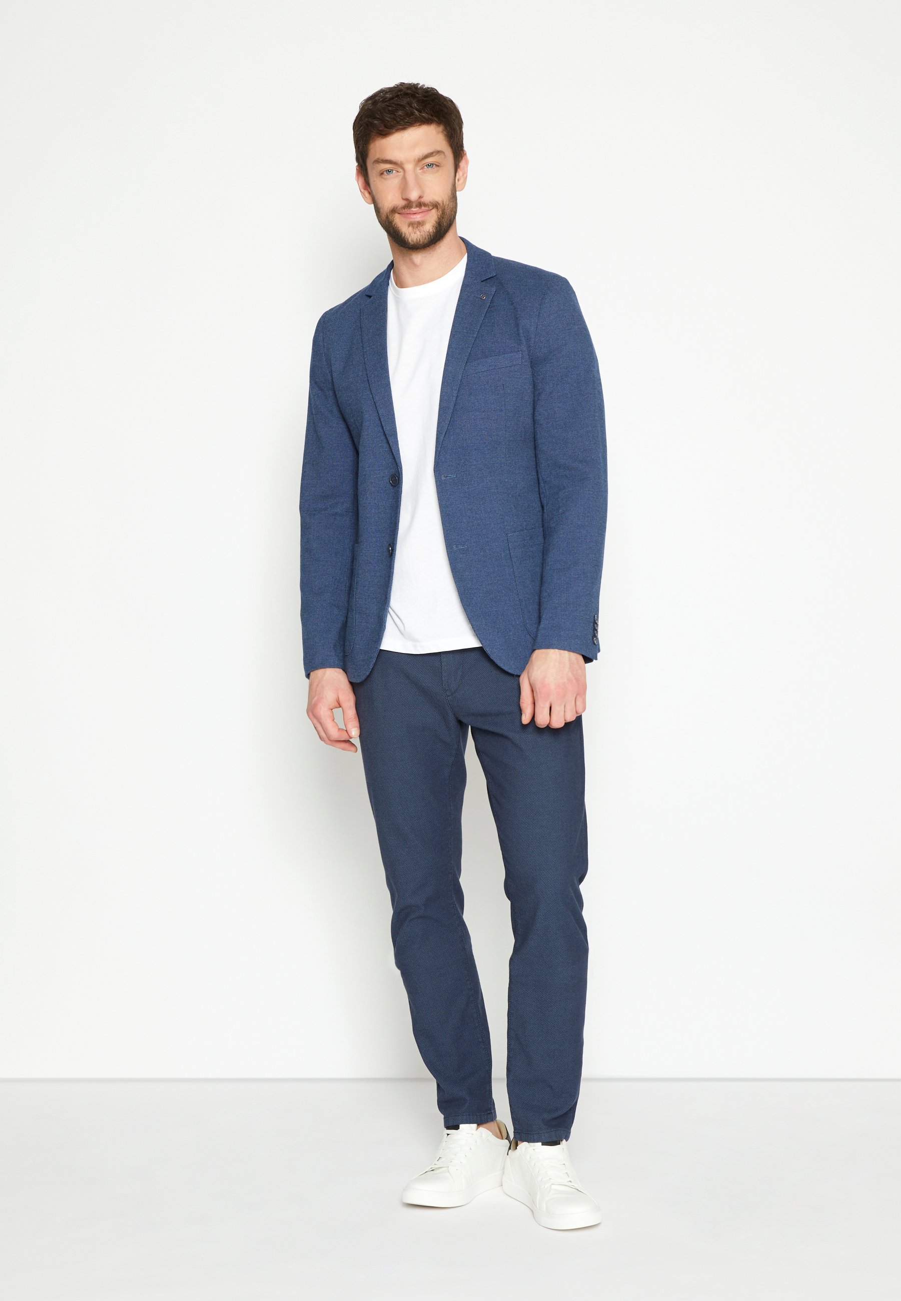 TOM TAILOR DOBBY - Suit jacket - blue - Zalando