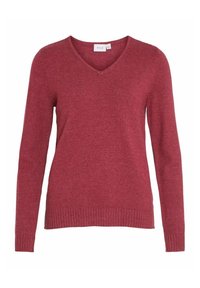 VILA Strickpullover - red