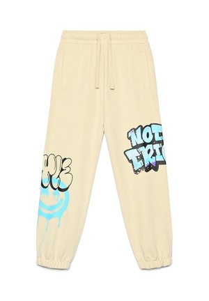 CON STAMPA GRAFFITI - Pantaloni sportivi - bianco perla