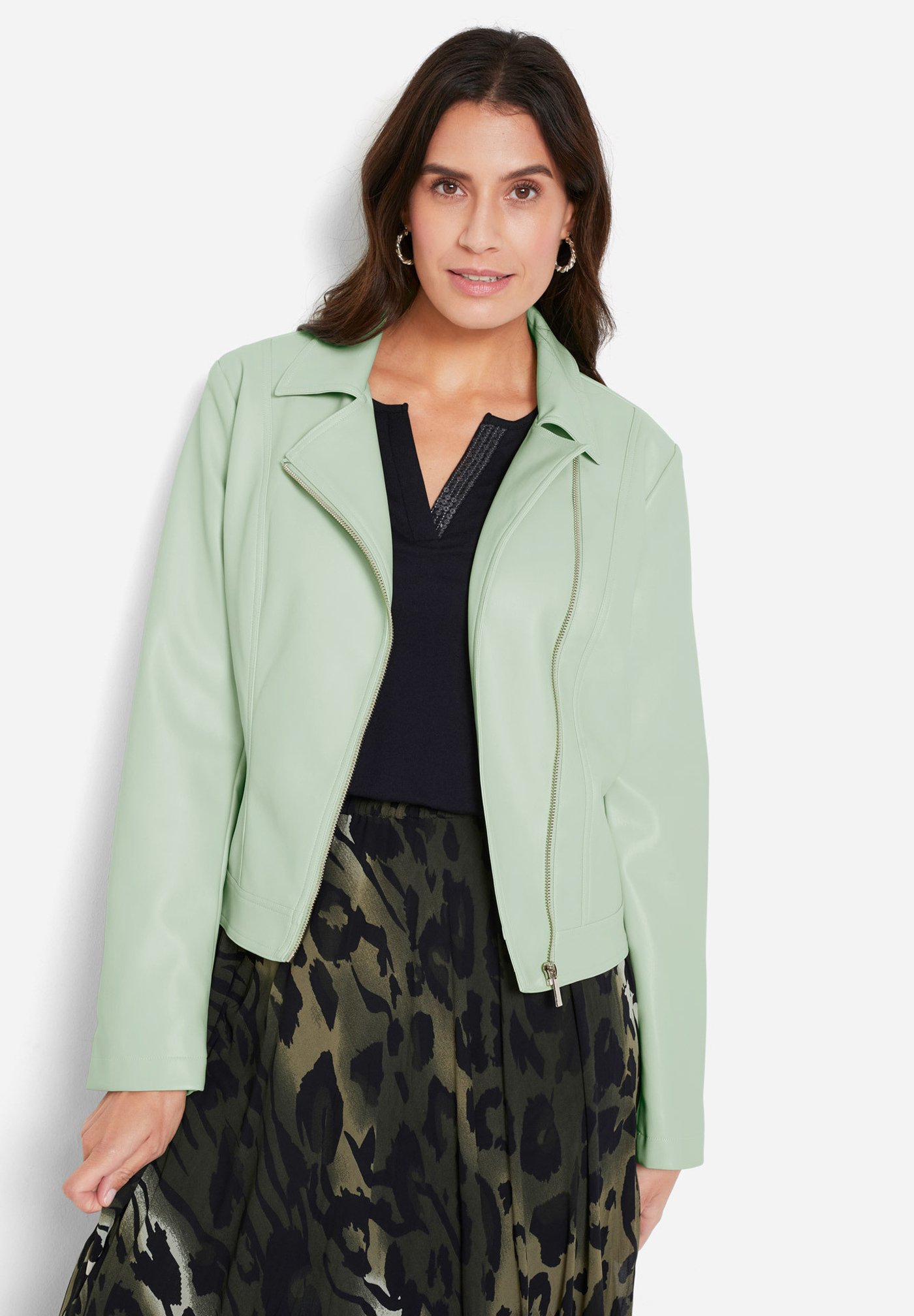 bonprix Giacca in similpelle - grün/beige - Zalando.it