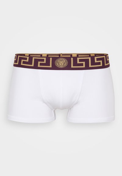 Versace UNDERPANTS LOW RISE TRUNK TOPEKA NEW LOGO - Úzke boxerky - white/dark aubergine/gold