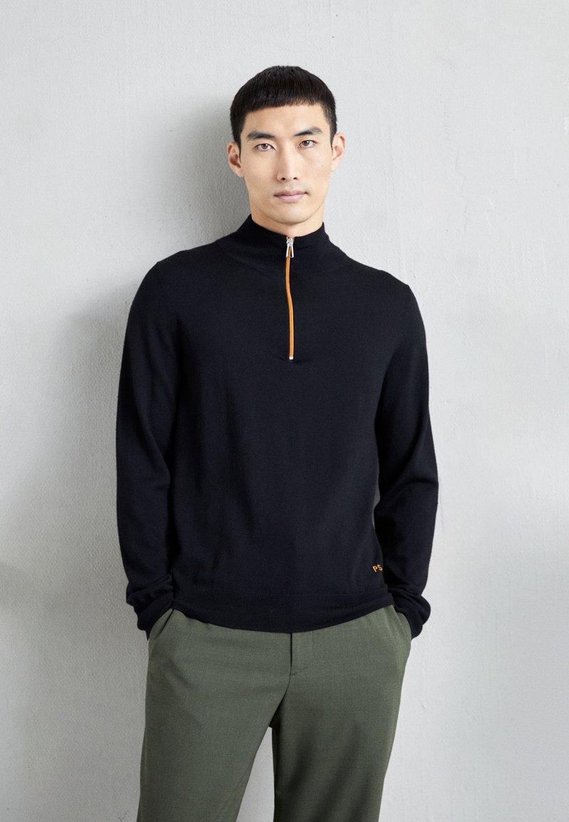 PS Paul Smith MENS ZIP NECK Jumper blacks/black Zalando.co.uk