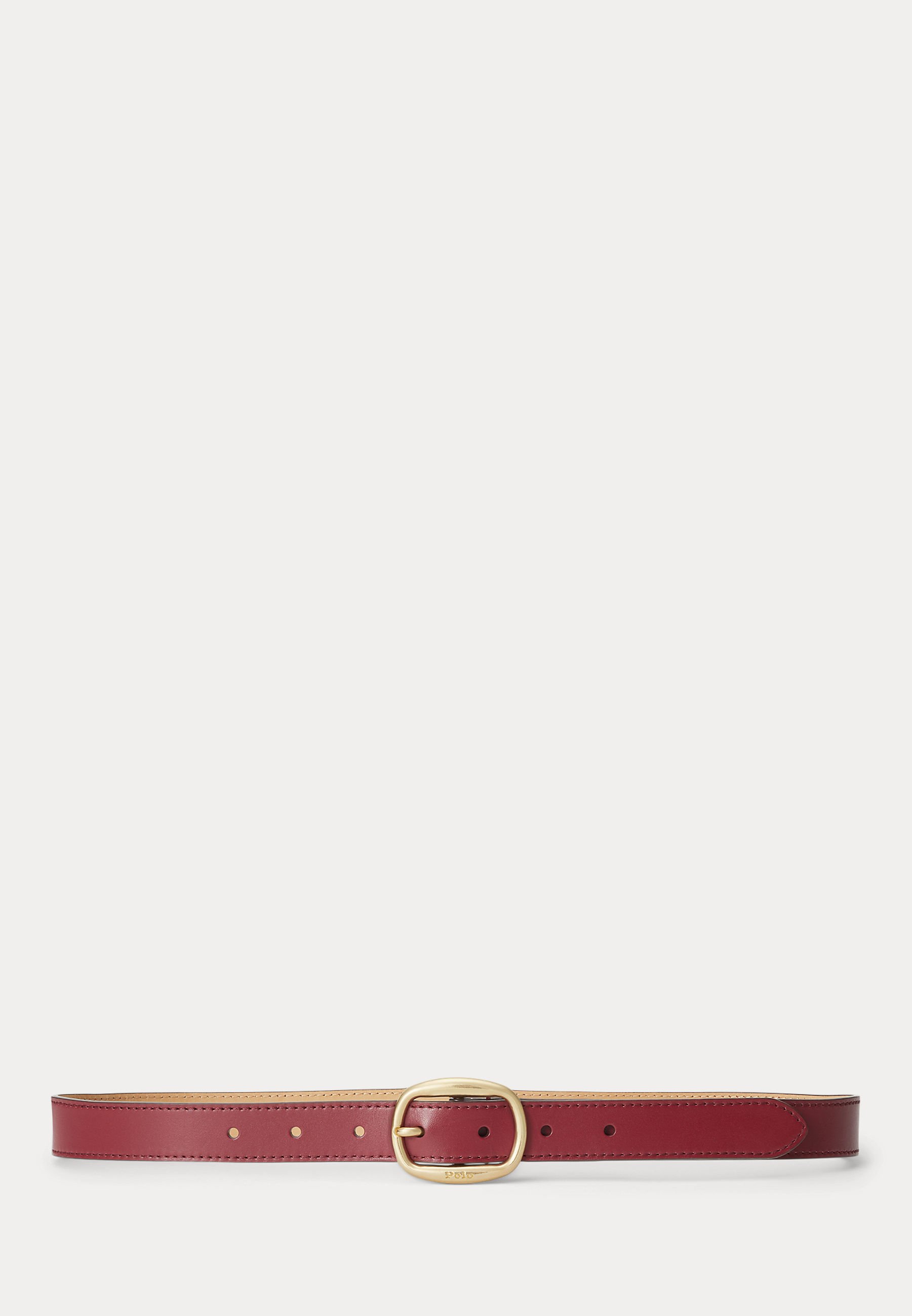 Ralph Lauren Red Leather Belt with Gold Buckle Lauren Ralph Lauren LOGO REVERSIBLE PATENT SKINNY BELT  main image 4