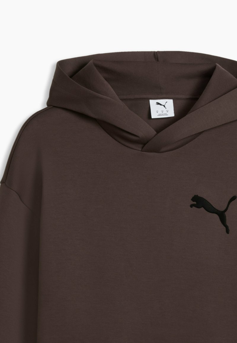 Puma ESSENTIALS ELEVATED CAT LOGO RELAXED - Mikina s kapucí - chocolate brown