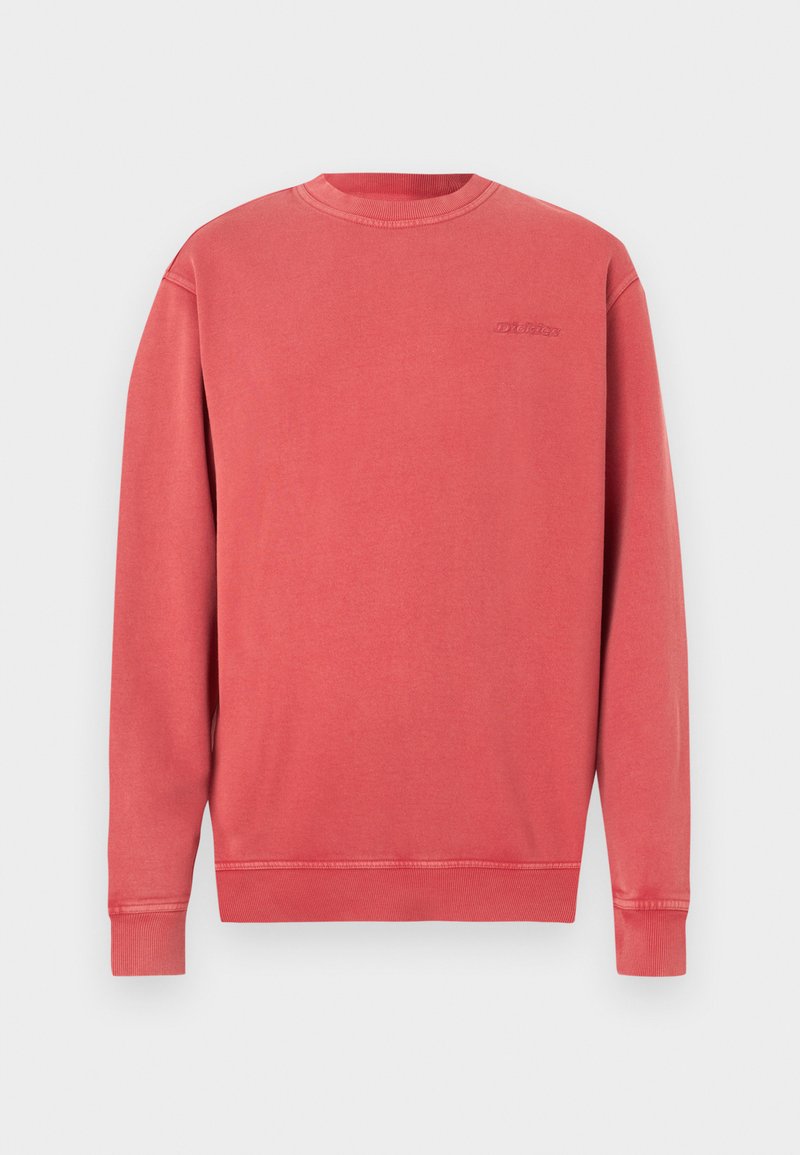 Felpa corallo mélange, girocollo, maniche lunghe, polsini e orlo a coste. Presenta un logo in rilievo discreto sul petto. Realizzata in morbido tessuto misto cotone.