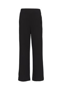 QS ELASTISCHE HIGH WAIST MIT WEITEM BEIN - Broek - schwarz