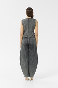 Gestuz JOSIE BARREL - Wide Leg - greige denim wash
