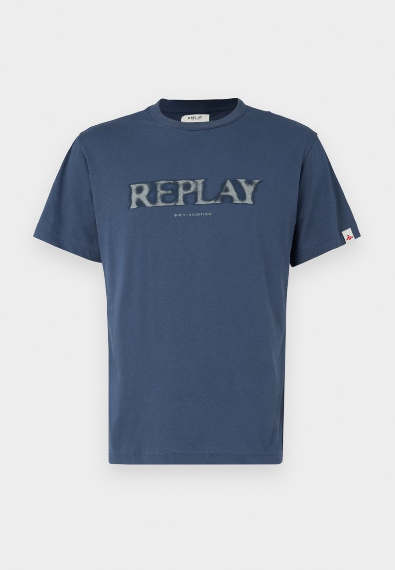 Replay T-shirt print lichtblauw