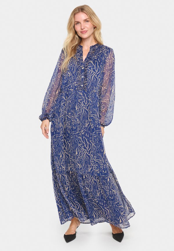 VALERIE - Maxikleid - midnight sail water strokes