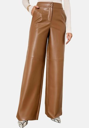 TAILORED WIDE   - Trousers - tan brown