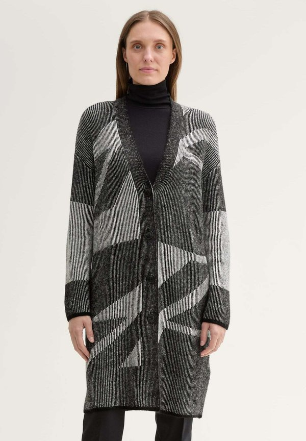 LANGER MIT KNOPFLEISTE - Strickjacke