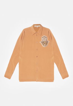 HOUSE OF JAFFA CAMEL REPEATE UNISEX - Bluza z gumbi - dark sand
