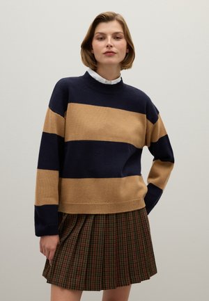 STRIPED - Maglione - blue/brown