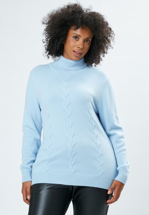 TURTLENECK CABLED PULL - Striktrøje - light blue